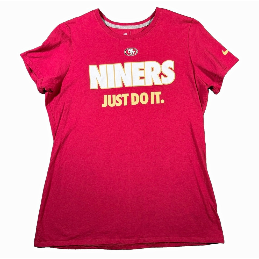 Nike 49ers Women's XL Shirt Red Niners Just Do It Short Sleeve NFL Tee 19x24.5